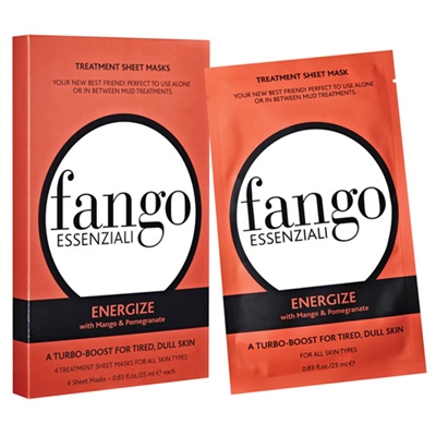 Borghese Fango Essenziali Energize Treatment Sheet Masks 4pc All Skin Types 0.83oz / 25ml