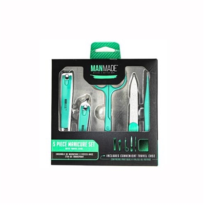 ManMade 5 Piece Manicure Set With Travel Case Colors May Vary