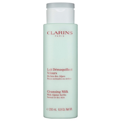 Clarins Cleansing Milk with Alpine Herbs for Normal to Dry Skin 6.9 oz