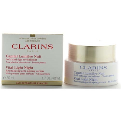 Clarins Vital Light Night Revitalizing Anti Ageing Cream With Pioneer Plant Extracts All Skin Type 1.7 oz / 50ml