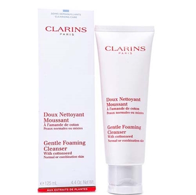 Clarins Gentle Foaming Cleanser With Cottonseed Normal or Combination Skin 4.4 oz / 125ml