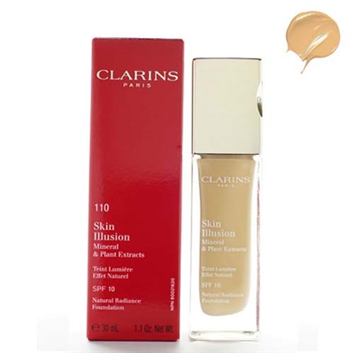 Clarins Skin Illusion Mineral Plant Extracts Natural Radiance Foundation SPF10 110 Honey 1.1 oz