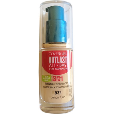 Covergirl Outlast All-Day Stay Fabulous 3-In-1 Foundation SPF20 932 Nude Beige 1oz / 30ml