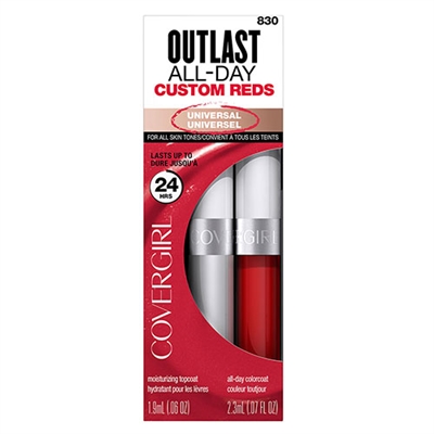 Covergirl Outlast All-Day Custom Reds Lipcolor 2 Piece Set 830 Your Classic Red