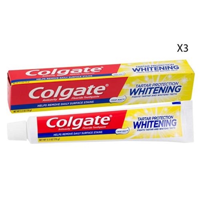 Colgate Tartar Protection Whitening Toothpaste Crisp Mint 2.5oz / 70g 3 Packs