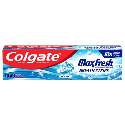 Colgate Max Fresh With Whitening Toothpaste Cool Mint 6oz / 170g