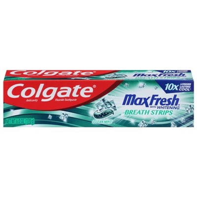 Colgate Max Fresh With Whitening Toothpaste Clean Mint 6oz / 170g