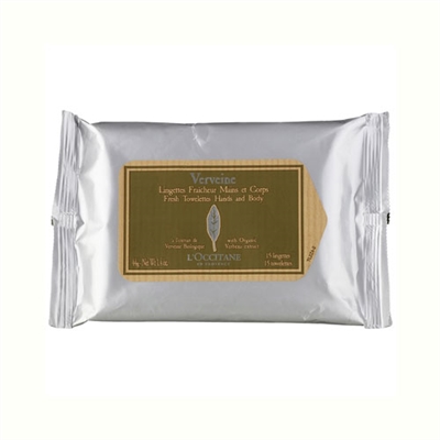 L'Occitane Verveine Fresh Towelettes Hand & Body 1.55oz / 44g