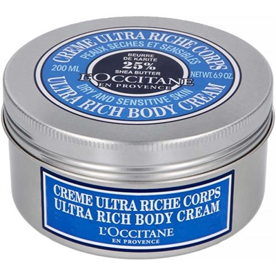 LOccitane Shea Butter Ultra Rich Body Cream Dry And Sensitive Skin 6.9oz / 200ml