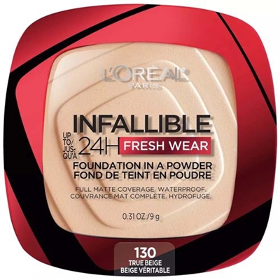 LOreal Infallible 24H Fresh Wear Foundation In A Powder 130 True Beige 0.31oz / 9g