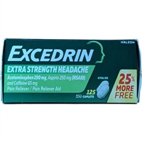 Excedrin Extra Strength Headache Pain Reliever 125 Caplets