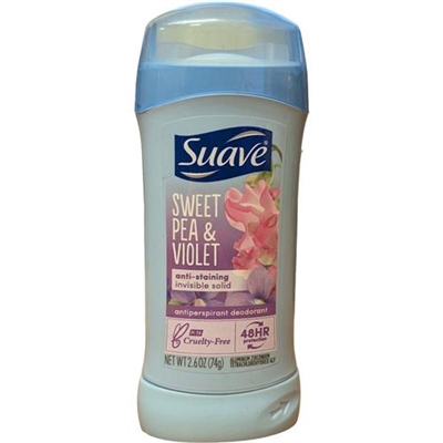 Suave Sweet Pea and Violet Invisible Solid Antiperspirant Deodorant Stick 2.6oz / 74g