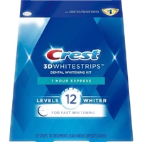 Crest 3D Whitestrips 1 Hour Express Level 12 Whiter 20 Strips 10 Treatments