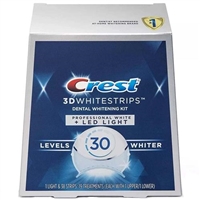 Crest 3D Whitestrips Dental Whitening Kit Professional White + LED Light Level 30  1 Light 38 Strips 19 Treatments