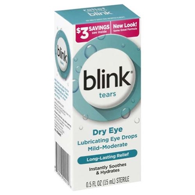 Blink Tears Dry Eye Lubricating Eye Drops 0.5oz / 15ml