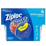 Ziploc Twist N Loc Storage Containers 4 Extra Small Containers 8oz / 236ml