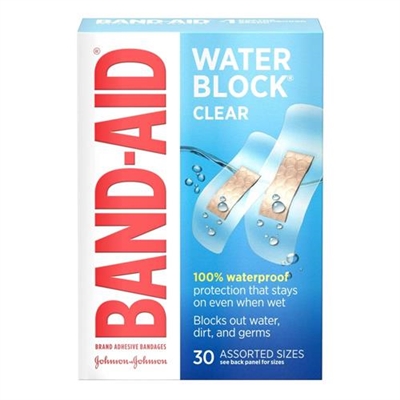 Johnson  Johnson Band Aid Water Block Clear 30 Assorted Sizes
