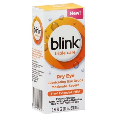 Blink Triple Care Dry Eye Lubricating Eye Drops 0.34oz / 10ml