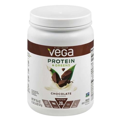Vega Protein And Greens Protein Powder Chocolate Flavored 18.6oz / 526g