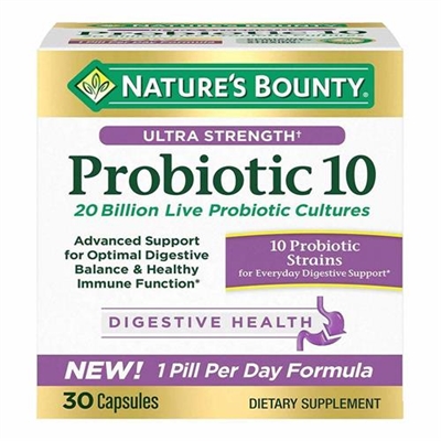 Natures Bounty Ultra Strength Probiotic 10 30 Capsules