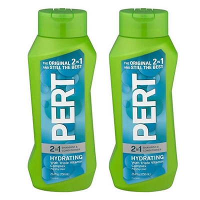 Pert 2 In 1 Hydrating Shampoo And Conditioner for Dry Hair 25.4oz / 750ml 2 Packs