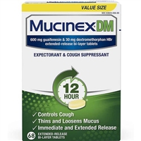 Mucinex DM 12HR Expectorant And Cough Suppressant 68 Bi Layer Tablets