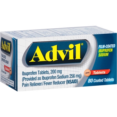 Advil Pain Reliever Fever Reducer 80 Count Coated Tablets