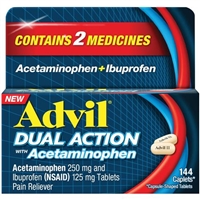 Advil Dual Action With Acetaminophen Pain Reliever 144 Caplets