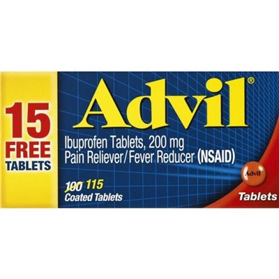 Advil Pain Reliever Fever Reducer 115 Coated Tablets