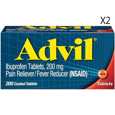 Advil PM Pain Reliever Nighttime SleepAid 120 Coated Caplets 2 Packs
