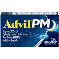 Advil PM Pain Reliever Nighttime SleepAid 120 Coated Caplets