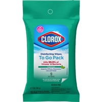 Clorox Disinfecting Wipes To Go Pack Fresh Scent 9 Wet Wipes 2.1oz / 58g