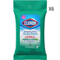 Clorox Disinfecting Wipes To Go Pack Fresh Scent 9 Wet Wipes 6 Packs