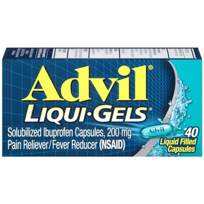 Advil Liqui Gels Pain Reliever Fever Reducer 40 Liquid Filled Capsules