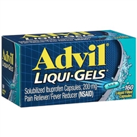 Advil Liqui Gels Pain Reliever Fever Reducer 160 Liquid Filled Capsules