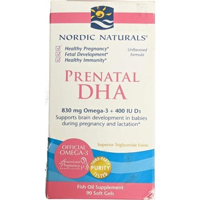 Nordic Naturals Prenatal DHA Fish Oil Supplement 90 Soft Gels