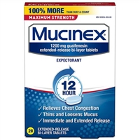 Mucinex Maximum Strength 12 Hour Chest Congestion Expectorant 28 BiLayer Tablets