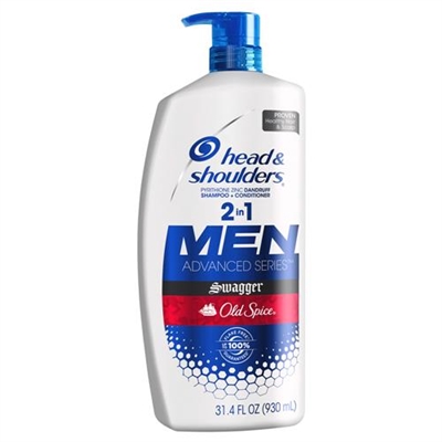 Head And Shoulders Mens Old Spice Swagger 2 In 1 Shampoo + Conditioner 31.4oz / 930ml