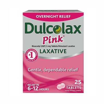 Dulcolax Pink Overnight Relief Laxative 25 Comfort Coated Tablets