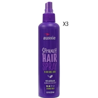 Aussie Sprunch Hair Spray 24HR Curl Lock 8.5oz / 251ml 3 Packs