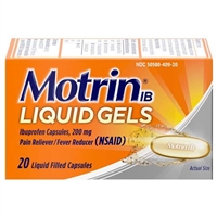 Motrin IB Liquid Gels Pain Reliever Fever Reducer 20 Liquid Filled Capsules