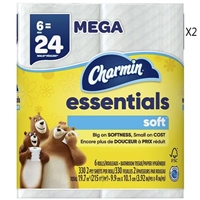 Charmin Mega Essentials Soft 6 Rolls Toilet Paper 2 Packs