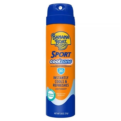 Banana Boat Sport Cool Zone Sunscreen Spray SPF 30 1.8oz / 51g