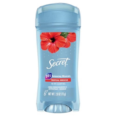 Secret PH Balancing Minerals 48 Hour Clear Gel Deodorant Tropical Hibiscus 2.6oz / 73g