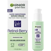 Garnier Green Labs 3 In 1 Super Smoothing Serum Cream Retinol Berry 1.7oz / 50ml