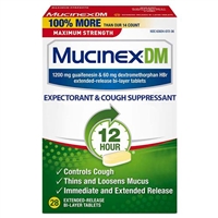 Mucinex DM 12 Hour Expectorant  Cough Suppressant 28 BiLayer Tablets