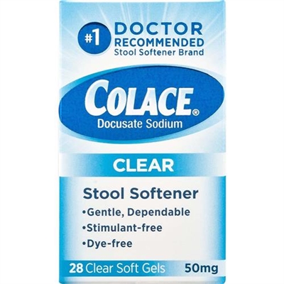 Colace Clear Stool Softener 28 Clear Soft Gels