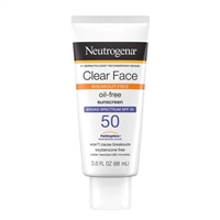 Neutrogena Clear Face Breakout Free Oil Free Sunscreen SPF 50 3oz / 88ml