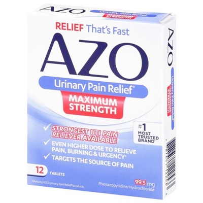 AZO Urinary Pain Relief Maximum Strength 12 Tablets