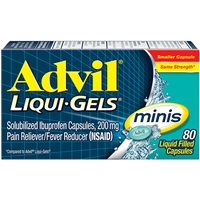 Advil Liqui Gels Minis Pain Reliever 80 Liquid Filled Capsules